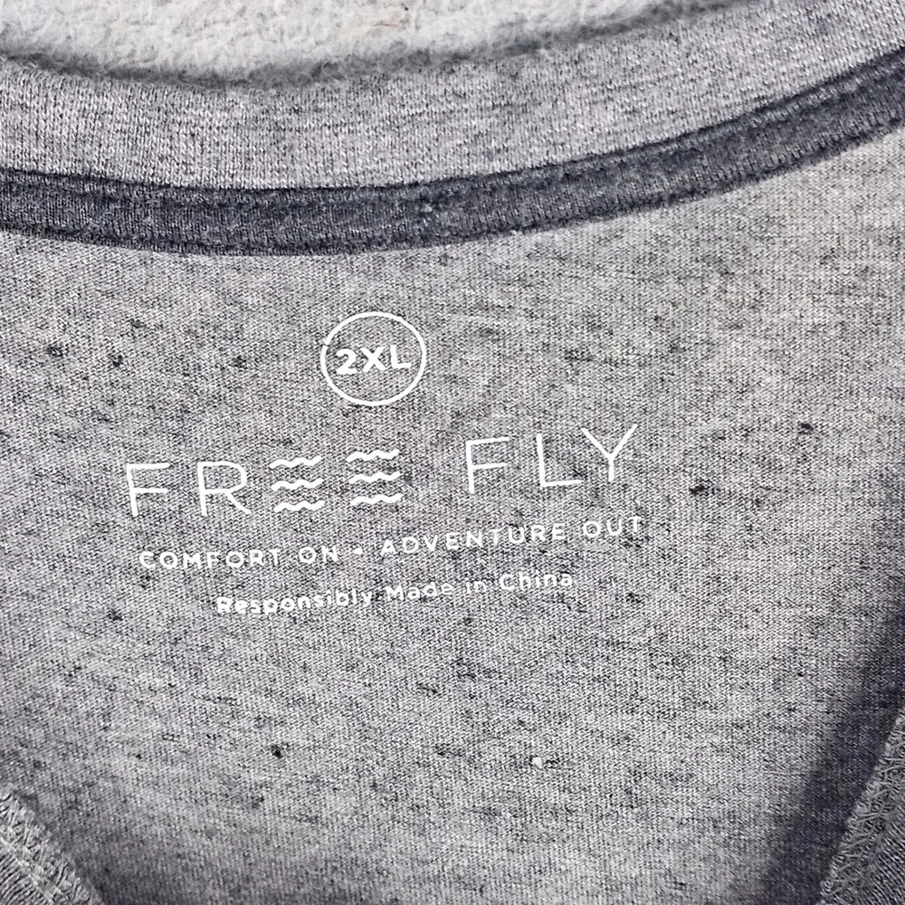 Free Fly Henley Shirt Mens 2XL Gray Bamboo Blend Short Sleeve FF-061621